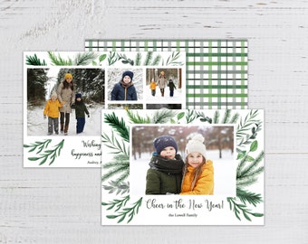 Evergreen Frame Custom Happy New Year or Holidays Card