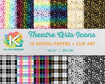 Papel digital con estampado para amantes de las artes escénicas, 12x12 pulgadas.