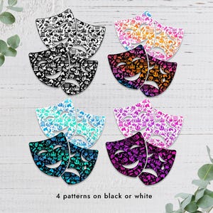 Máscaras de teatro de comedia dramática con temática de Shakespeare