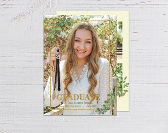 Leaves of Gold Graduation Announcement