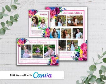 Anuncio de recital de danza con flores brillantes, anuncio de homenaje al anuario, plantilla de Canva para graduación