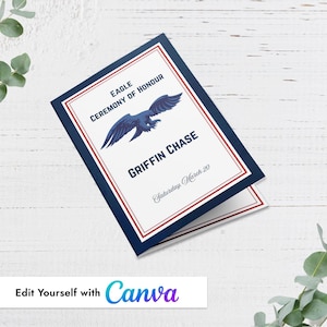 Blue Eagle-evenemangsprogram Canva-mall