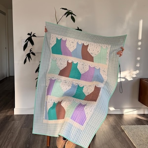 Baby Boy Cat Quilt: Blue Peter Rabbit Fabric Crib Quilt With Fleece Backing