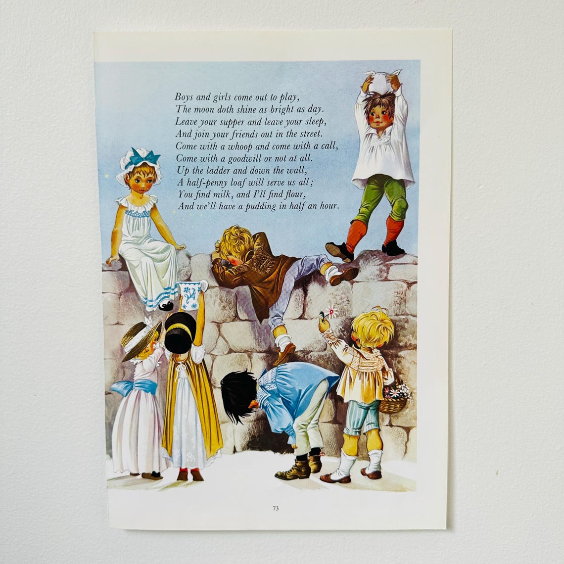 Vintage Nursery Rhyme Illustration | Boys and Girls Come Out to Play ...