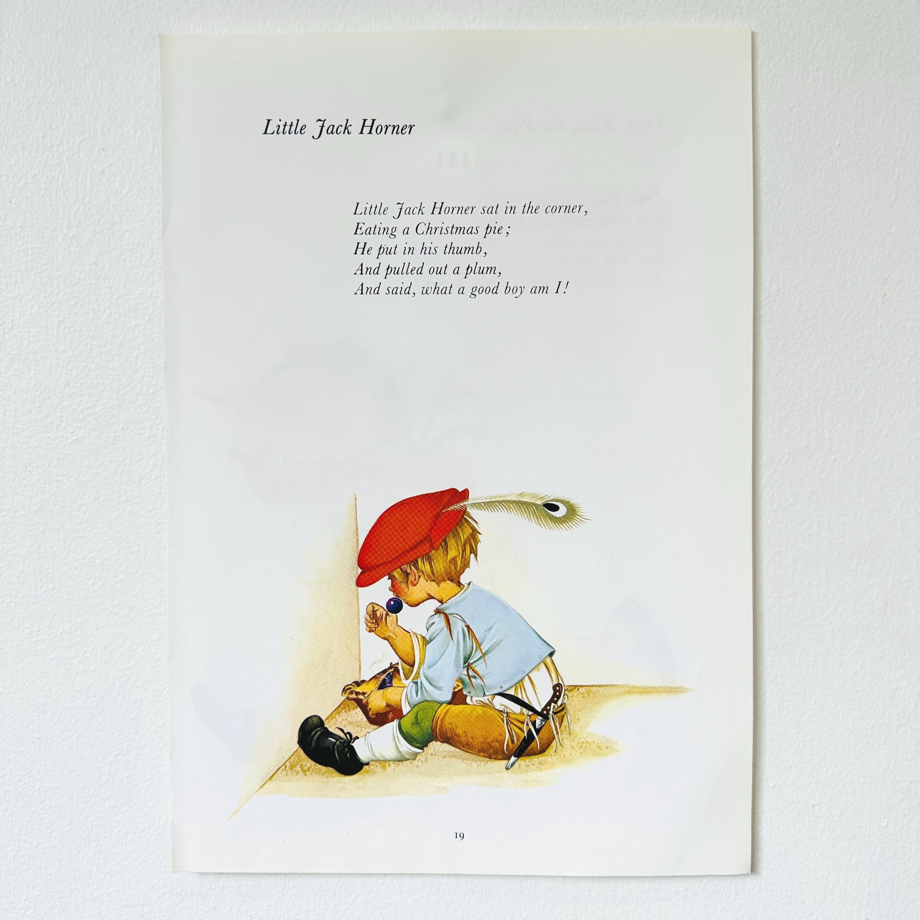 Vintage Nursery Rhyme Illustration | Little Jack Horner | Anne Grahame ...
