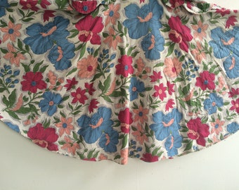 On sale: Original handmade 50's Circle skirt, Flowered Cotton Piqué from Britain