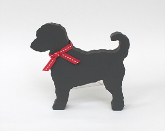 wooden dog ornament etsy