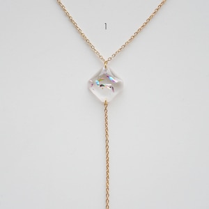 Holographic Gold & Geometric Silver Y-Necklaces