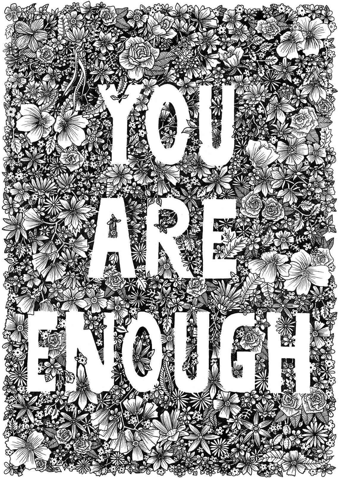 You Are Enough Quote Art Art Print Motivational Art Etsy