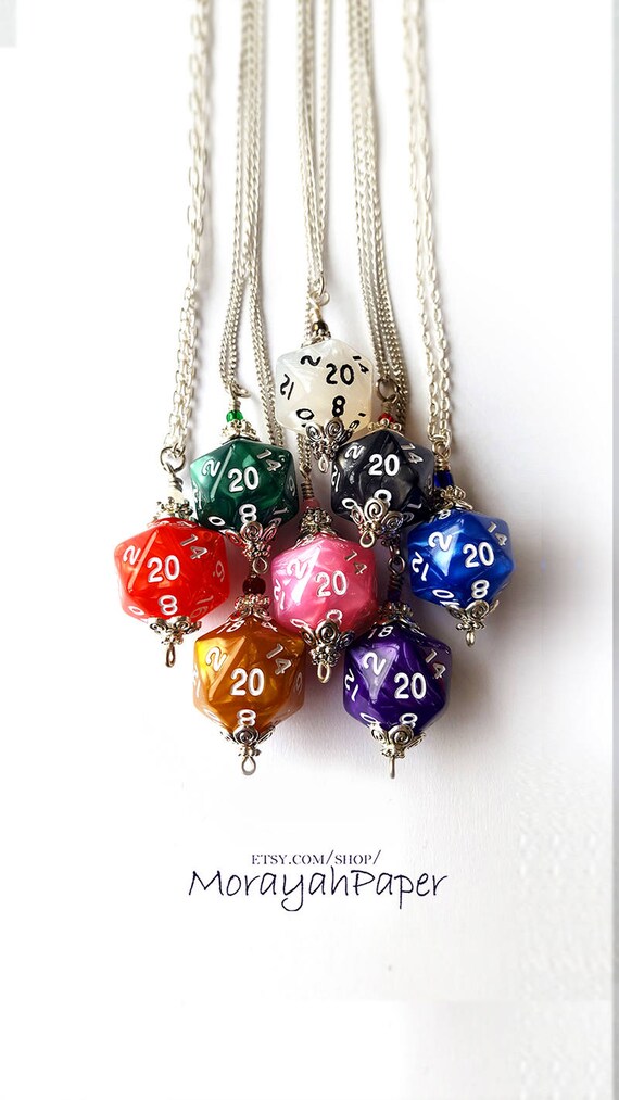 D20 Necklace Dice Necklace Pearl Dice Jewelry Dungeons and Etsy
