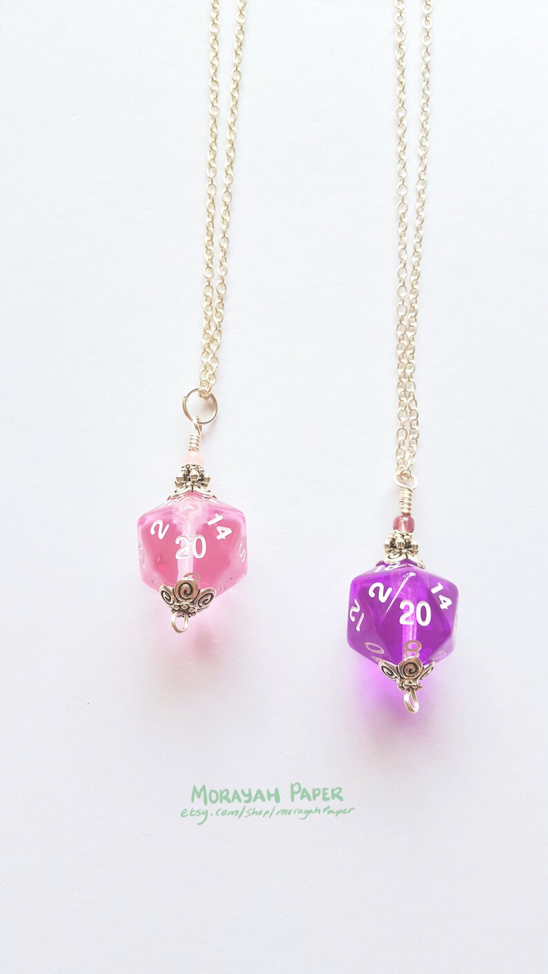 D20 Necklace Dice Necklace Dice Jewelry Dice Pendant Etsy