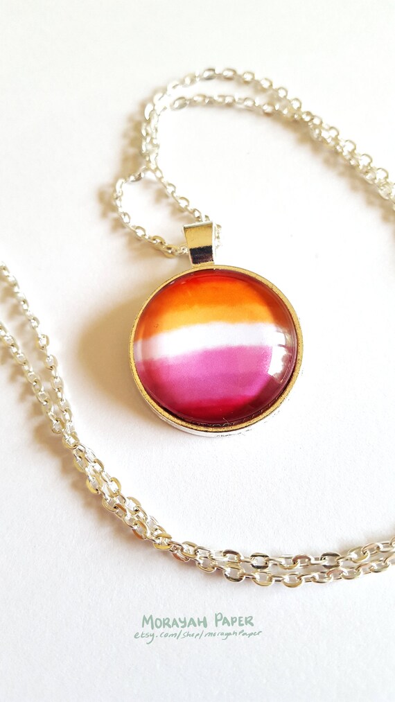 LGBTQ Flag Necklace Lesbian Pride Necklace New Lesbian Flag