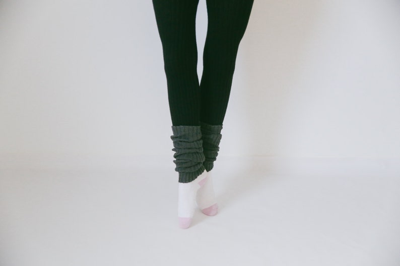 Hand Knitted LEG WARMERS Ballet, Dance, Yoga, Cycling, Slouchy, Stirrup Can be worn over leggings image 4