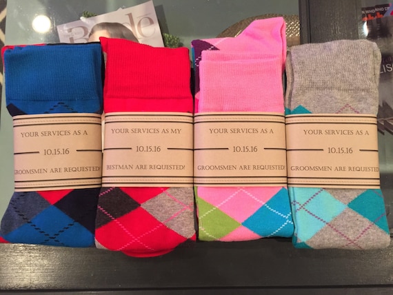 Items similar to Groomsmen Socks LABEL,