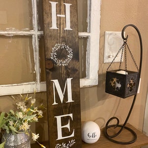 Home sign, Home Sign Vertical, vertical wood sign, living room sign, signs for home, Rustic Home Decor, Front Porch Signs image 1