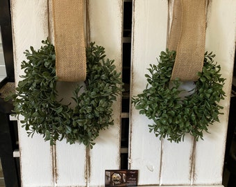 Set of two Wood Shutter, Rustic Decor, Rustic Wall Hangings, Shutters with Wreath,