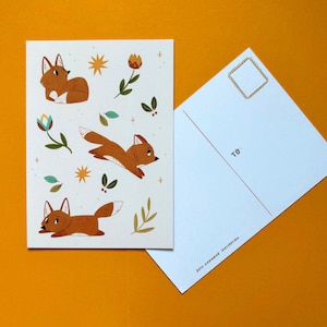 Fox A6 Postcard, halloween stationery, autumnal postcard, autumn, cosy stationery, letter writing, letter stationery, fox lover