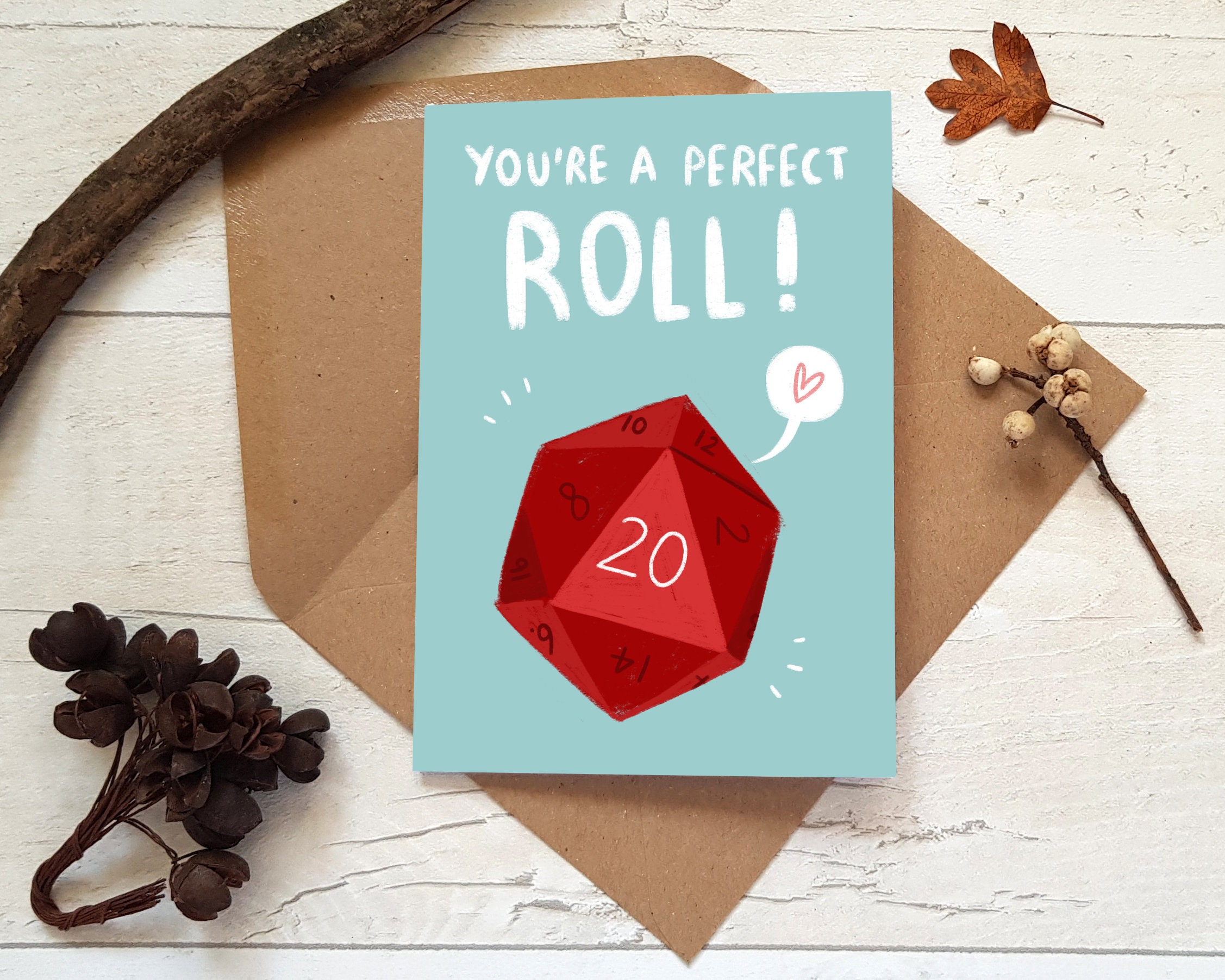 A6 The Perfect Roll, dungeons and dragons card, D&D, greetings card, …