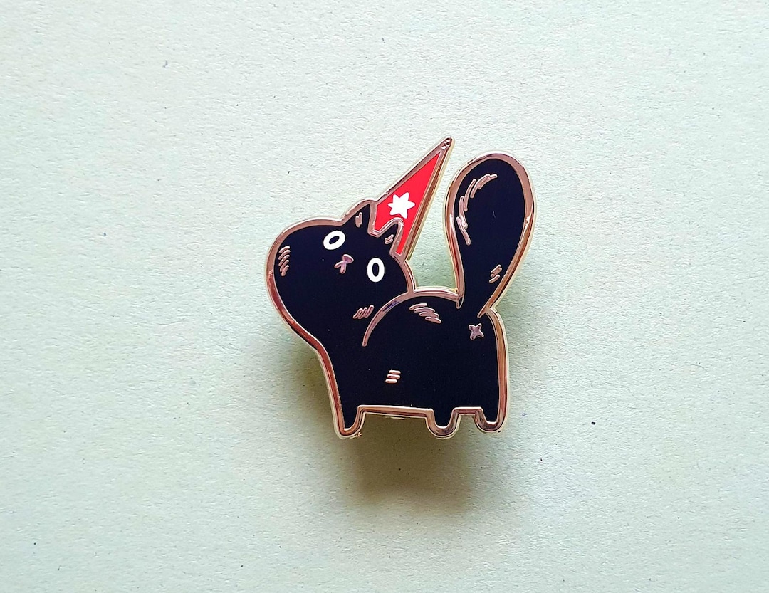 Butt Cat Enamel Pin, Enamel Pin, Black Cat Pin, Cat Lover, Wizard Pin ...