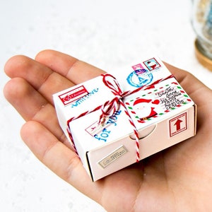 Christmas Gift Box Add on a Gift Box for Message in a Bottle Personalized Gift Tiny Christmas Postal Package Thoughtful Gift Valentine's image 1