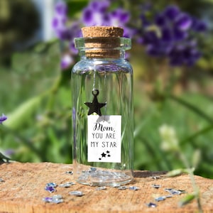 You are my star. Tiny message in a bottle. Personalised Gift. Funny Love Card. Valentine. Special greeting card. Happy mothers day gift