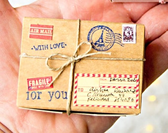 gift packaging Tiny Packages Thoughtful Gifts Packaging for bottle's message Personalised gift Valentine World's Smallest Package Miniature