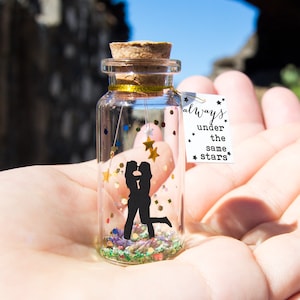 Lesbian gift Long Distance Gift for Girlfriend Under same Sky wife and wife Gift for lesbian couple Anniversary gift for Her Message bottle