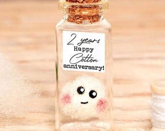 Regalo per il 2° anniversario di matrimonio in cotone: divertente nuvola di cotone, foto e messaggio, regalo personalizzato come ricordo del secondo anniversario di matrimonio, al settimo cielo, adorabile nuvola
