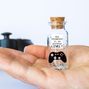 Friend gift Friendship Miniature gift for Gamer Nerd gift Joystick Game controller Best friends Forever Level Up Gamer Girl, Nerd gift Boy