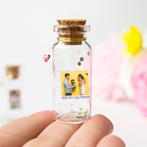 Cadeau met foto's. Cadeau voor een stel. Net getrouwd. Minifoto. Foto miniatuur cadeau voor verjaardag Happy Birthday Gift bruiloft