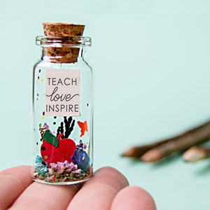 teacher appreciation gift Best Teacher Ever Thanks for helping me grow Teacher gift Apple Card for teacher Preschool card School Gifts teach