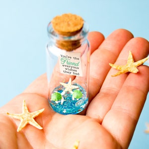 Turtle gift. Gift for friend. Thank you for being my OHANA Life is better with friends Message in a bottle Personalised Gift Friendship card