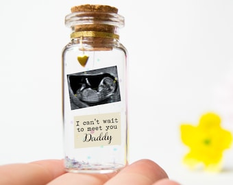 Ultrasound Gift - Can't wait to meet you Daddy- Custom Baby Ultrasound Sonogram - gift for New Dad Gift for daddy to be Gift for Grandma Mom