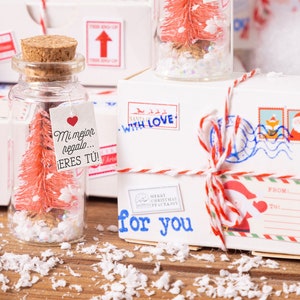 Christmas Gift for boyfriend Tree ornament  Message in a bottle Merry Christmas Frohe Weihnachten, Joyeux Noël, Feliz Navidad, Christmas Box