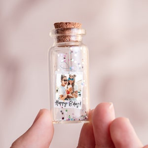 Geburtstagsgeschenk, originelles Geschenk, Flaschen mit Fotos, Geschenk mit Fotos, Flaschenpost, Flaschenpost, Erinnerungen, Miniatur