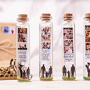 Gift for Dad, for Mom, Mother's Day gifts, Personalized Dad Gift from Daughter Meaningful Gift Photos Message in a Bottle Daddy Love You