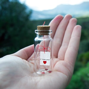 Personalized gift for Boyfriend Anniversary gift  I love you Message in a bottle Personalized Gift for Girlfriend Funny Love Card Men Gift