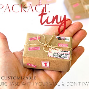 gift packaging Tiny Packages Thoughtful Gifts Packaging for bottle's message Personalised gift Valentine World's Smallest Package Miniature image 4