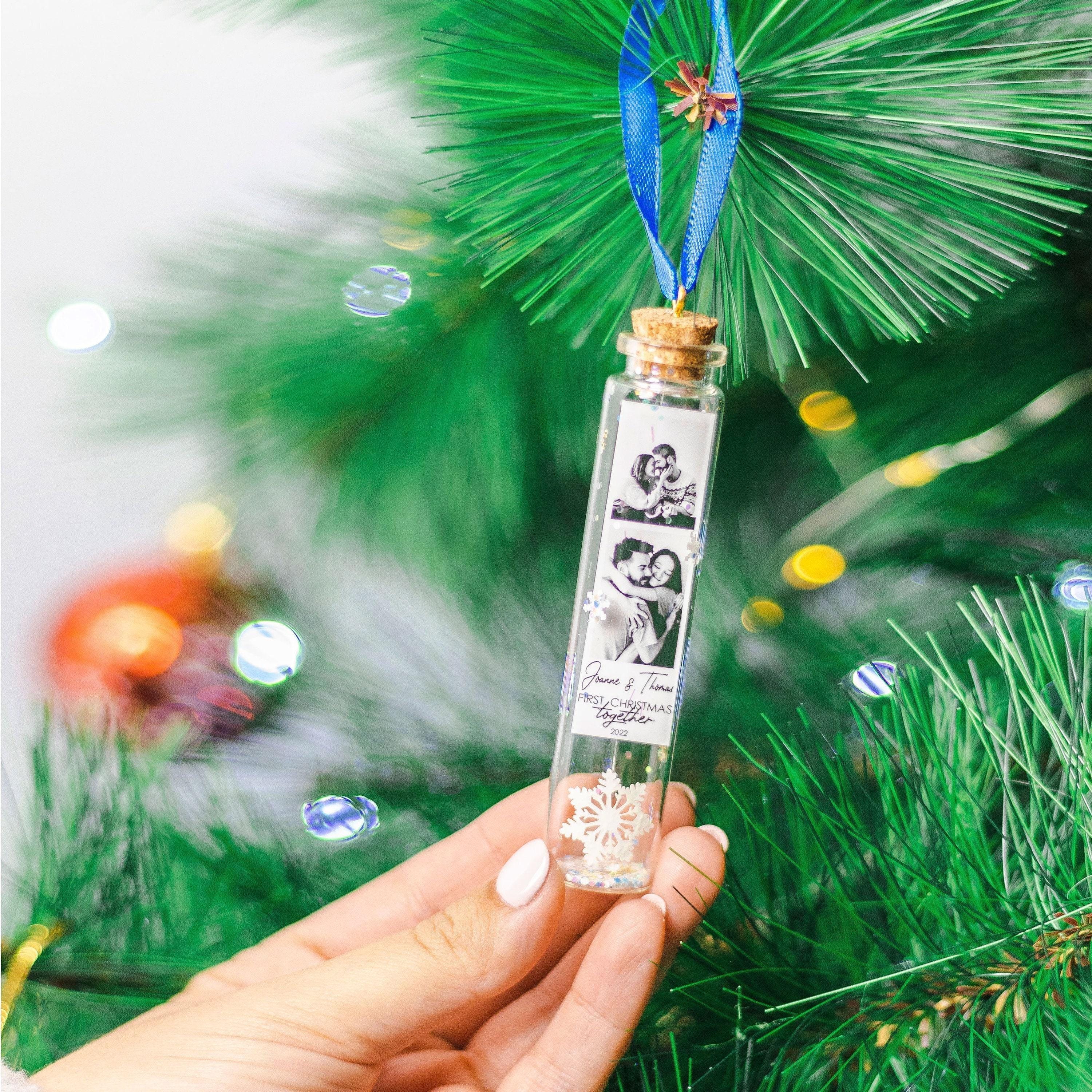 First Christmas Together Ornament With Photos, Message in Bottle Ornament,  Personalized First Christmas Together, New Couple Home Decoration - Etsy, image size:3000x3000