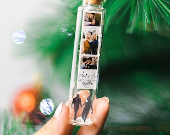 Regalo para pareja, gay, Adornos para el Árbol, Adorno con fotos, Regalo de navidad para novio, Regalo Personalizado, Adorno con Fotos amor