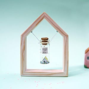 Display your bottle. Floating frame wood handmade. Swing. Frame your message. Personalized gift. Romantic. Thoughtful Gifts. Valentine. image 7