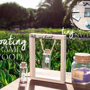 Floating frame wood handmade. Swing. Frame your message. Personalized gift. Romantic. Thoughtful Gifts. Valentine.