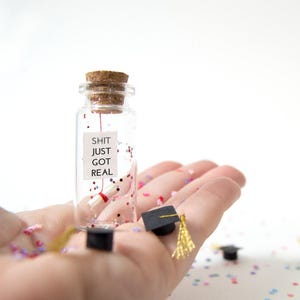 Graduation Gift Student Gift Congradulations College Gift you did it just got realmessage in a bottle Personalised Gift Graduation Card