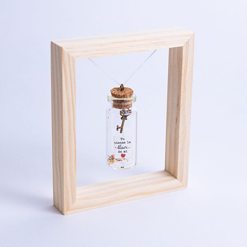 Personalized Gift for girlfriend hold the key to my heart Message in bottle. anniversary gift for Him I Love You Love card for Her Key card image 2