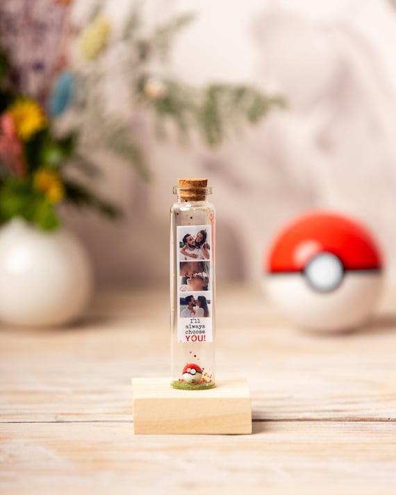 Regalo del día de San Valentín con fotos, Regalo para novio, Regalo con corazón bicolor, Nerg, Gamer, I choose you, Te elijo a ti