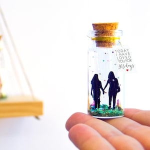 Message in a Bottle - Lesbian Gift First Year Anniversary - Personalized Love Note, Handmade Bottle, Meaningful Keepsake