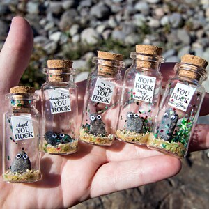 You rock gift Valentines Day gift for Dad Gift for Friend Message in a bottle. Gift for Him Personalised Gift. Unique Card for everyone image 4