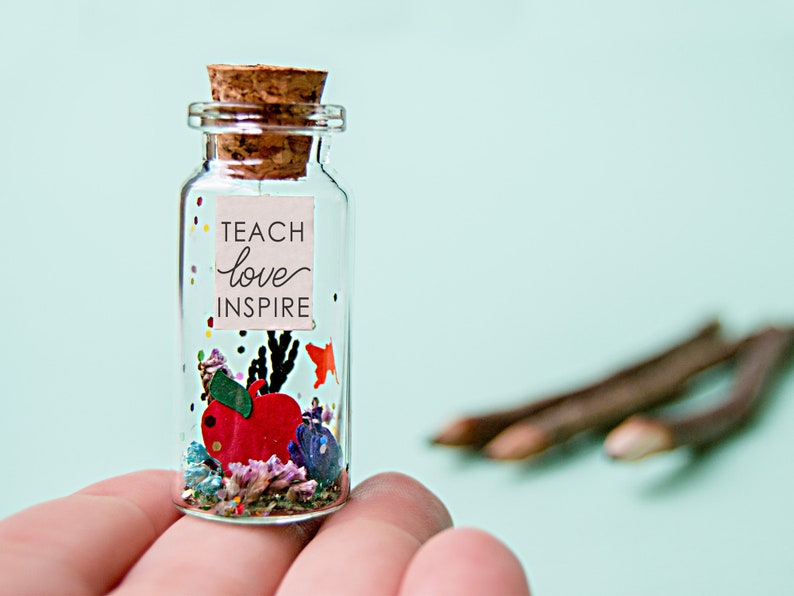 teacher appreciation gift Best Teacher Ever Thanks for helping me grow Teacher gift Apple Card for teacher Preschool card School Gifts teach image 1