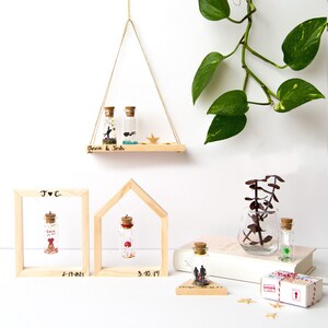 Display your bottle. Floating frame wood handmade. Swing. Frame your message. Personalized gift. Romantic. Thoughtful Gifts. Valentine. image 10
