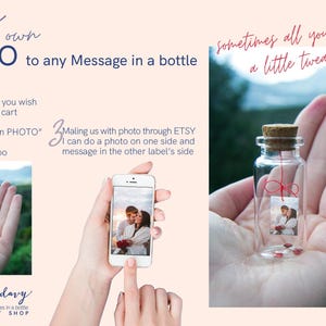 Personalized Gift for girlfriend hold the key to my heart Message in bottle. anniversary gift for Him I Love You Love card for Her Key card image 9